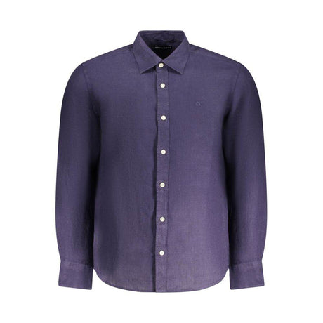 North Sails Blue Linen Men Shirt - Hilstor