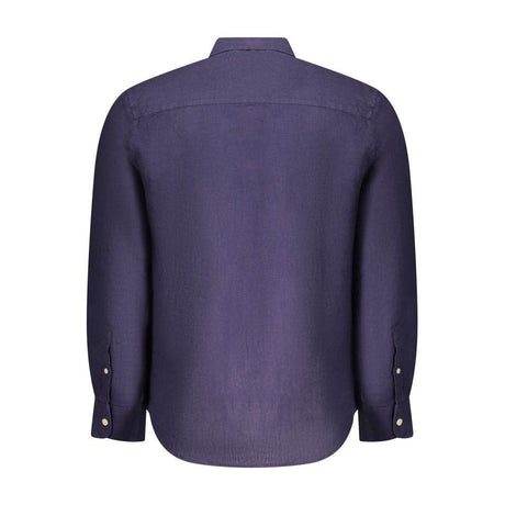 North Sails Blue Linen Men Shirt - Hilstor