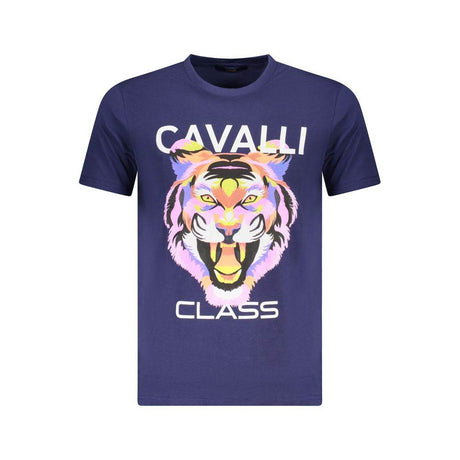 Cavalli Class Blue Cotton Men T-Shirt - Hilstor