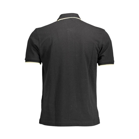 La Martina Black Cotton Men Polo Shirt - Hilstor