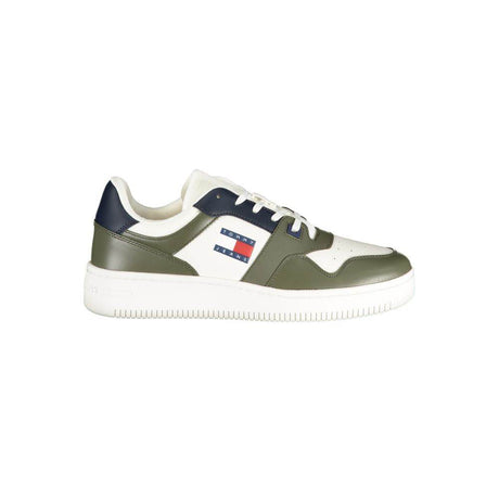 Tommy Hilfiger Green Leather Men Sneaker - Hilstor