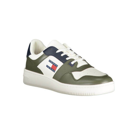 Tommy Hilfiger Green Leather Men Sneaker - Hilstor