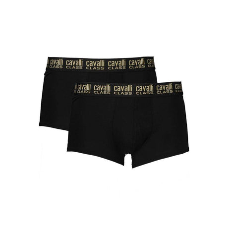 Cavalli Class Black Cotton Men Boxer - Hilstor