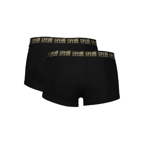 Cavalli Class Black Cotton Men Boxer - Hilstor