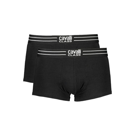 Cavalli Class Black Cotton Men Boxer - Hilstor