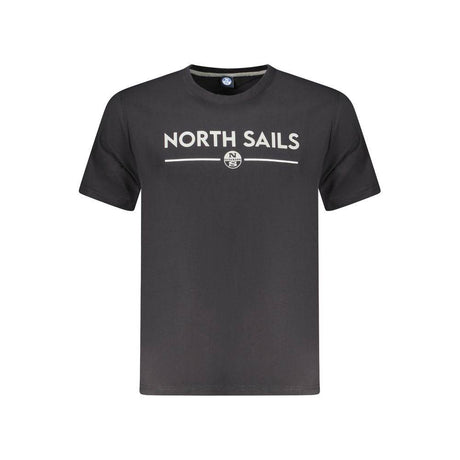 North Sails Black Cotton Men T-Shirt - Hilstor