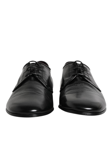 Dolce & Gabbana Black Leather Lace Up Derby Dress Formal Shoes - Hilstor