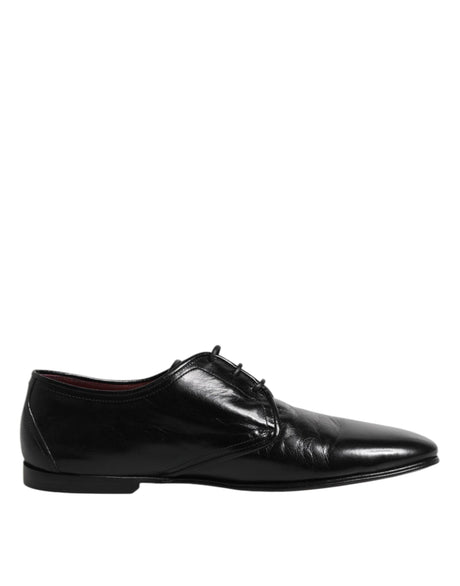 Dolce & Gabbana Black Leather Lace Up Derby Dress Formal Shoes - Hilstor