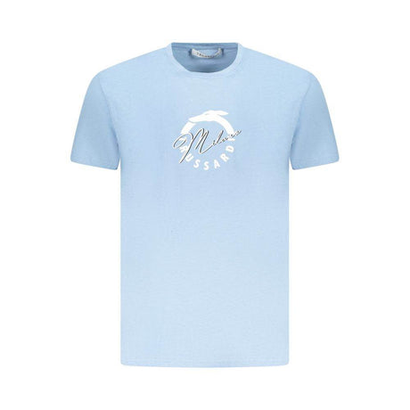 Trussardi Light Blue Cotton Men T-Shirt - Hilstor