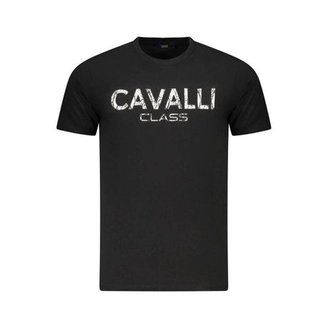 Cavalli Class Black Cotton Men T-Shirt - Hilstor