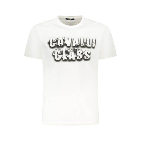 Cavalli Class White Cotton Men T-Shirt - Hilstor
