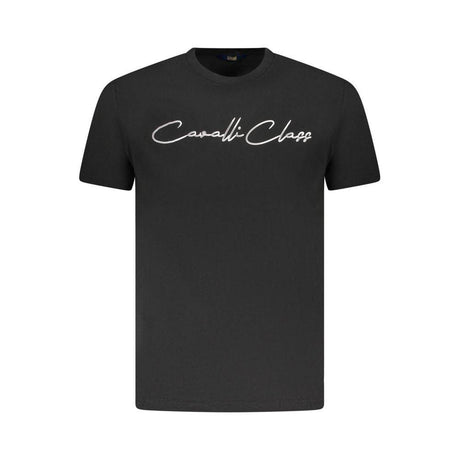 Cavalli Class Black Cotton Men T-Shirt - Hilstor