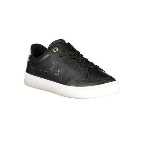 Tommy Hilfiger Black Leather Women Sneaker - Hilstor
