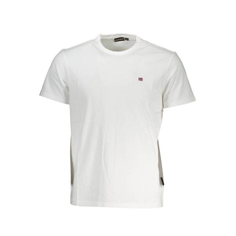 Napapijri White Cotton Men T-Shirt - Hilstor