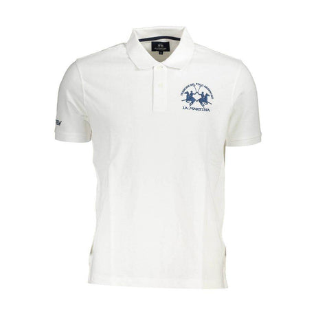 La Martina White Cotton Men Polo Shirt - Hilstor