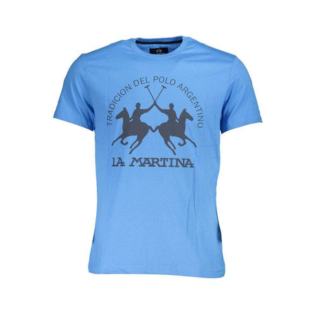 La Martina Blue Cotton Men T-Shirt - Hilstor