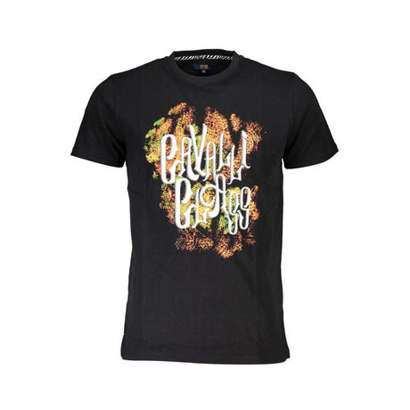 Cavalli Class Black Cotton Men T-Shirt - Hilstor