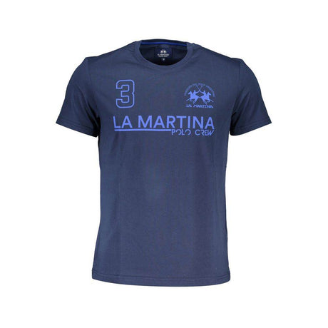 La Martina Blue Cotton Men T-Shirt - Hilstor