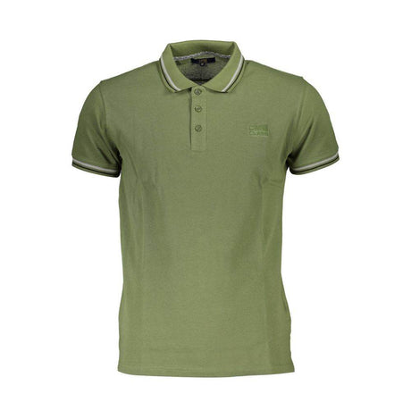 Cavalli Class Green Cotton Men Polo Shirt - Hilstor