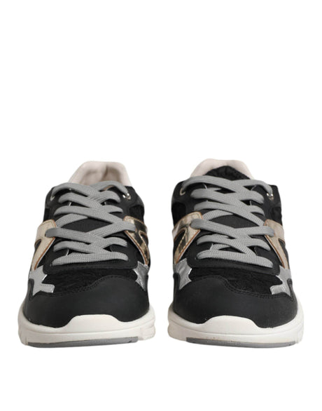 Dolce & Gabbana Multicolor Leather Suede Low Top Sneaker Shoes - Hilstor