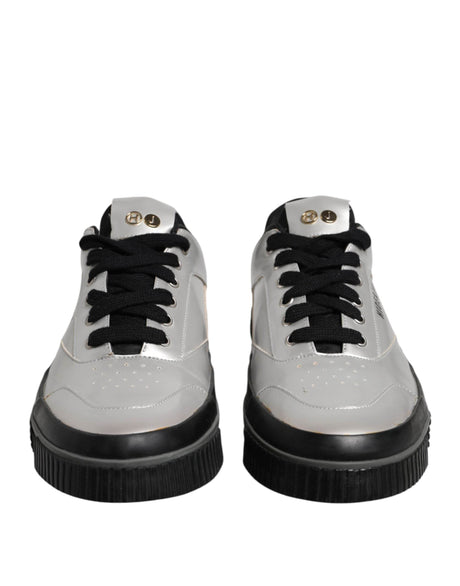 HIDE & JACK Metallic Silver Low Top Lace Up Sneakers Shoes - Hilstor