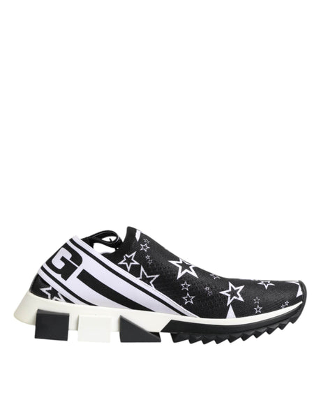 Dolce & Gabbana Black White Sorrento Low Top Sneakers Shoes - Hilstor