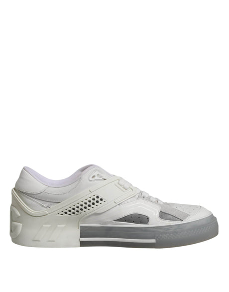 Dolce & Gabbana White Low Top DG Embossed Men Sneakers Shoes - Hilstor