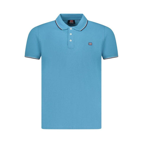 Norway 1963 Blue Cotton Men Polo Shirt - Hilstor