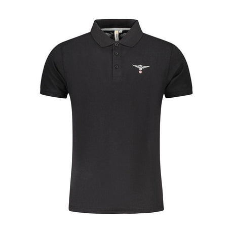 Accademia Militare Black Cotton Polo Shirt - Hilstor