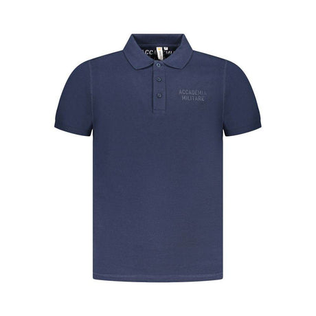 Accademia Militare Blue Cotton Polo Shirt - Hilstor