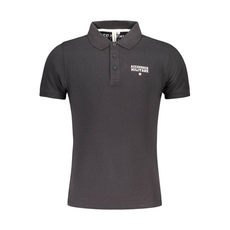 Accademia Militare Black Cotton Polo Shirt - Hilstor
