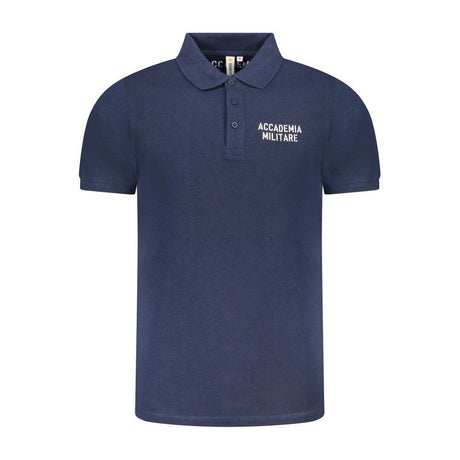 Accademia Militare Blue Cotton Polo Shirt - Hilstor