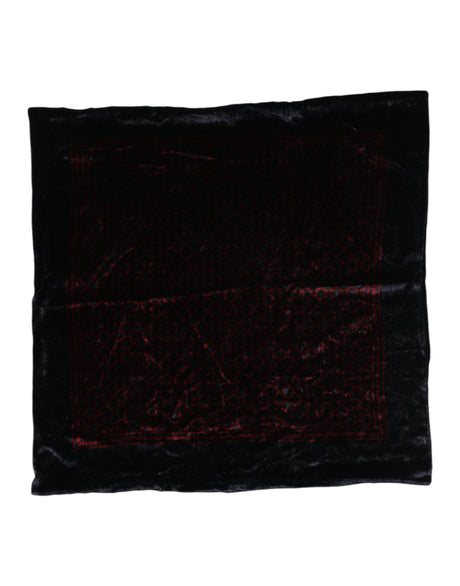 Dolce & Gabbana Black Red Viscose Square Men Foulard Scarf - Hilstor