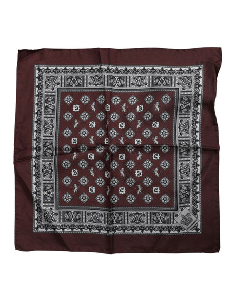 Dolce & Gabbana Bordeaux Bandana Silk Square Handkerchief Scarf - Hilstor