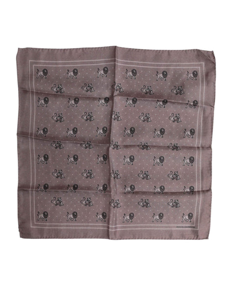 Dolce & Gabbana Brown Animal Print Square Foulard Scarf - Hilstor