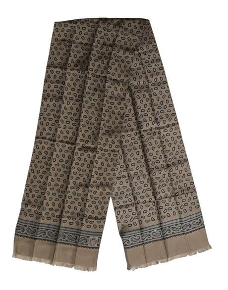 Dolce & Gabbana Brown Printed Neck Warmer Men Foulard Scarf - Hilstor