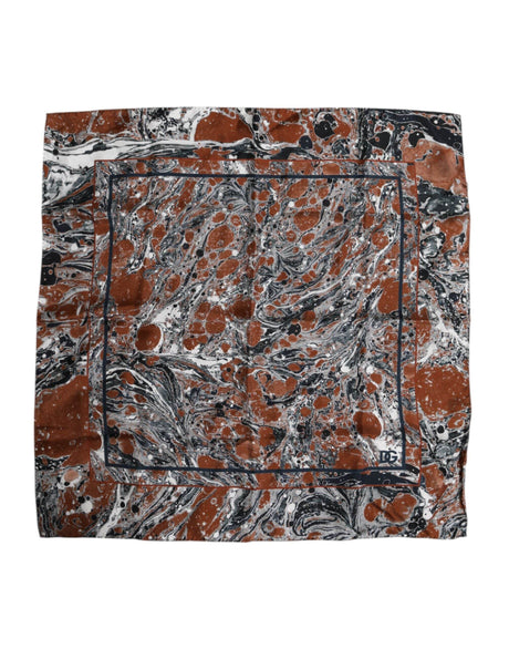 Dolce & Gabbana Multicolor Marble Silk Square Foulard Scarf - Hilstor