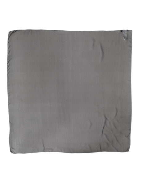 Dolce & Gabbana Gray Black Silk Square Women Foulard Scarf - Hilstor