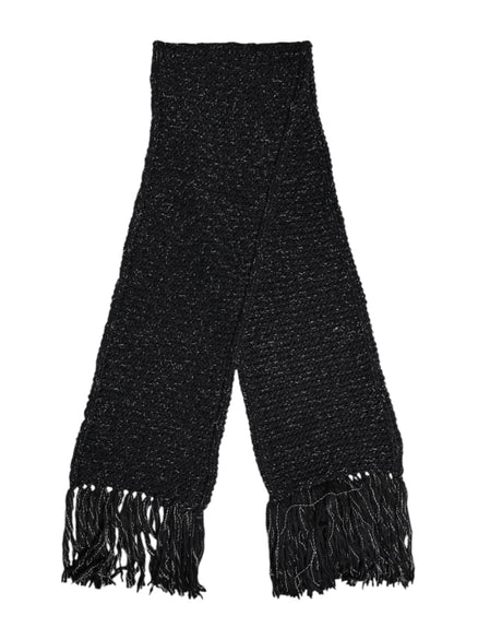 Dolce & Gabbana Black Cashmere Neck Warmer Wrap Shawl Scarf - Hilstor