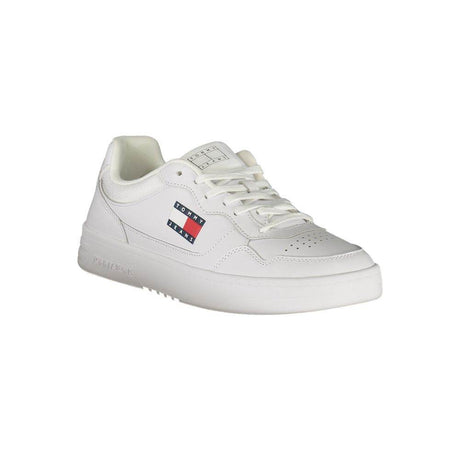 Tommy Hilfiger White Leather Mens Sneaker - Hilstor
