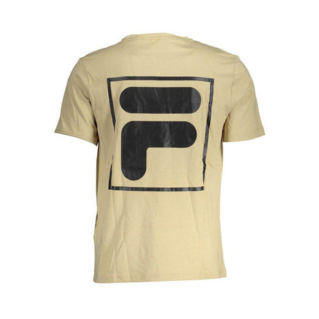 Fila Beige Cotton T-Shirt - Hilstor