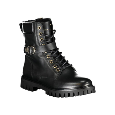 Tommy Hilfiger Black Leather Women Boot - Hilstor