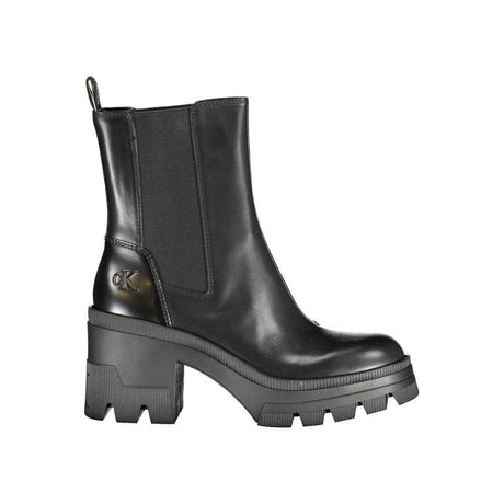 Calvin Klein Black Leather Women Boot - Hilstor