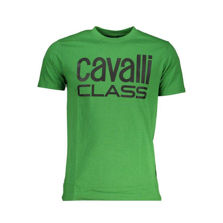 Cavalli Class Green Cotton T-Shirt - Hilstor