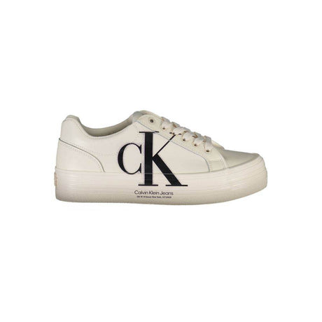 Calvin Klein White Polyester Sneaker - Hilstor