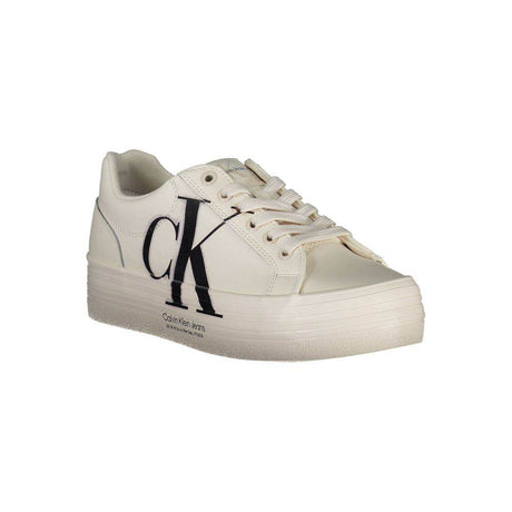 Calvin Klein White Polyester Sneaker - Hilstor