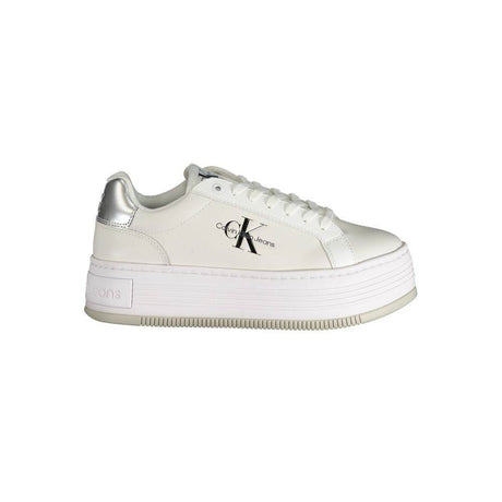 Calvin Klein White Polyester Sneaker - Hilstor