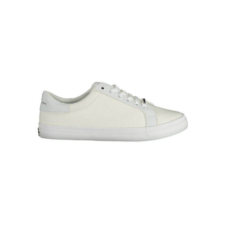 Calvin Klein White Cotton Sneaker - Hilstor