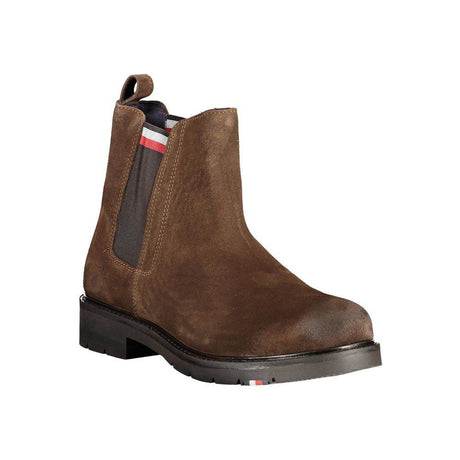Tommy Hilfiger Brown Leather Men Boot - Hilstor