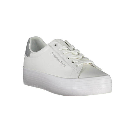 Calvin Klein White Polyester Sneaker - Hilstor